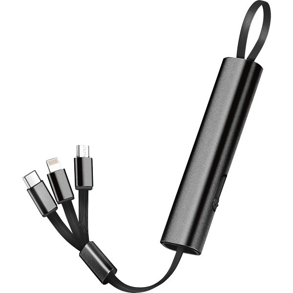 ３ＩＮ１マルチケーブル ブラック SW-165BKの画像