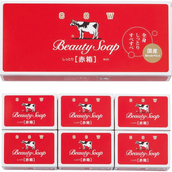 牛乳石鹸　赤箱（６個） 405511の画像