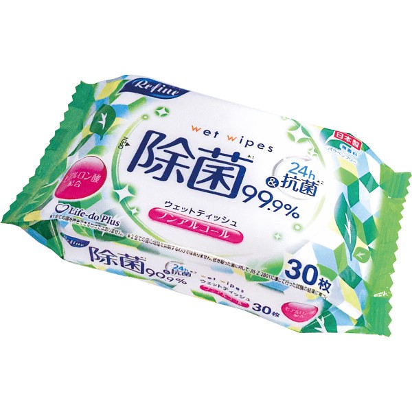 リファイン　ノンアルコール除菌おでかけウェットティッシュ（３０枚）の画像