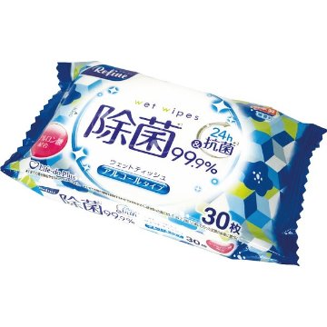 リファイン　アルコール除菌おでかけウェットティッシュ（３０枚）の画像