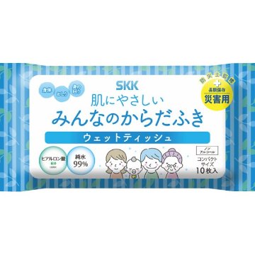ＳＫＫ　肌にやさしいみんなのからだふき（１０枚） SKK036の画像