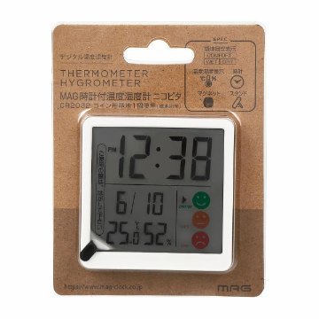 ＭＡＧ　温度湿度計ニコピタ ホワイト TH-112 WH-Zの画像