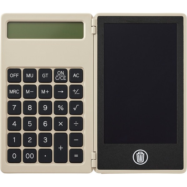 電卓付き電子メモ（４．４インチ） グレージュ 0057-03の画像