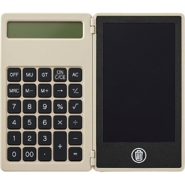 電卓付き電子メモ（４．４インチ） グレージュ 0057-03の画像