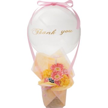 【母の日専用】フラワー×バルーンアレンジ　サンキュー商品のお届け期間：5.6(水)～5.10(日)。5月6日以降のご注文は「遅れてごめんね」対応となります。の画像