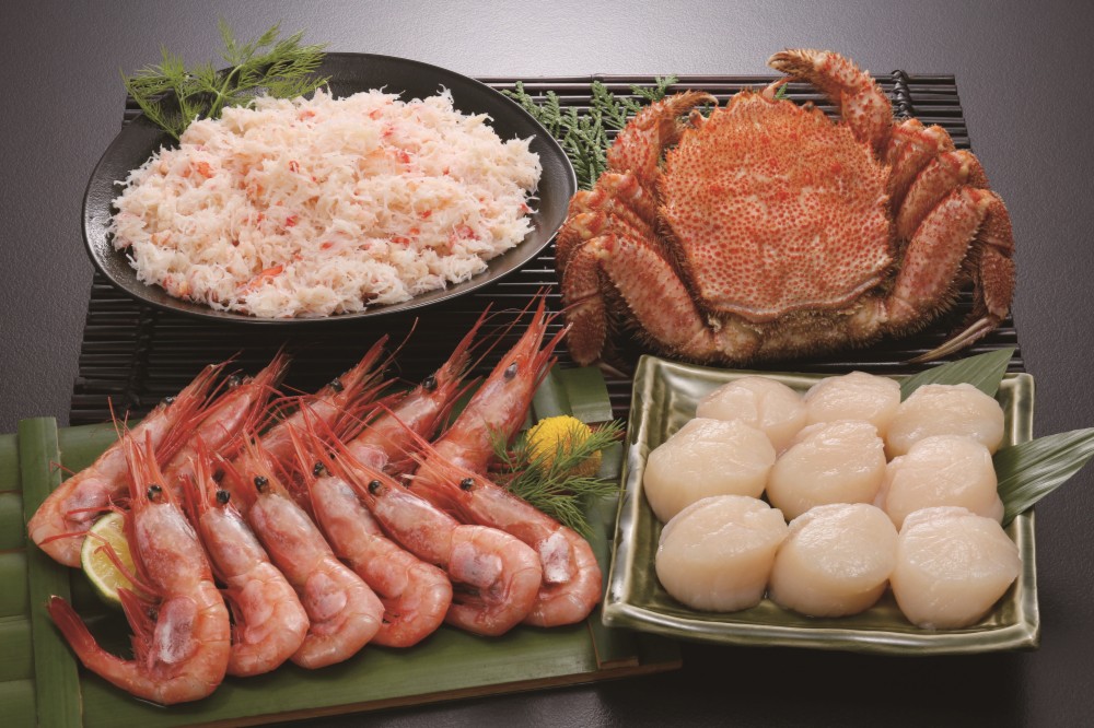 【北海道直送】 カネコメ田中水産 毛がに・甘えび・ほたて・おおずわいがにほぐし身セット 【全国送料込】(沖縄・離島除く)の画像