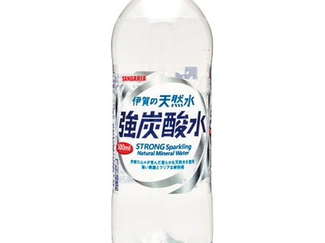 【ケース販売】サンガリア 伊賀の天然水強炭酸水Ｐ５００ｍｌ   ×24 【全国送料無料】(一部地域別途)・まとめ買い・防災備蓄にも最適の画像