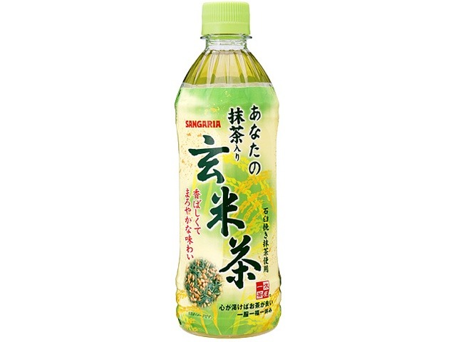 【ケース販売】サンガリア あなたの抹茶入り玄米茶 Ｐ５００ｍｌ  ×24 【全国送料無料】(一部地域別途)・まとめ買い・防災備蓄にも最適の画像