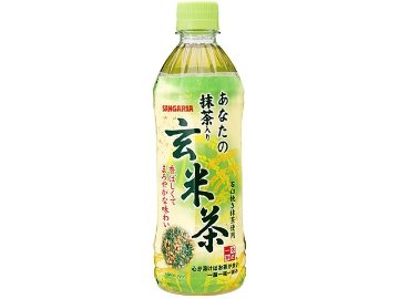 【ケース販売】サンガリア あなたの抹茶入り玄米茶 Ｐ５００ｍｌ  ×24 【全国送料無料】(一部地域別途)・まとめ買い・防災備蓄にも最適の画像