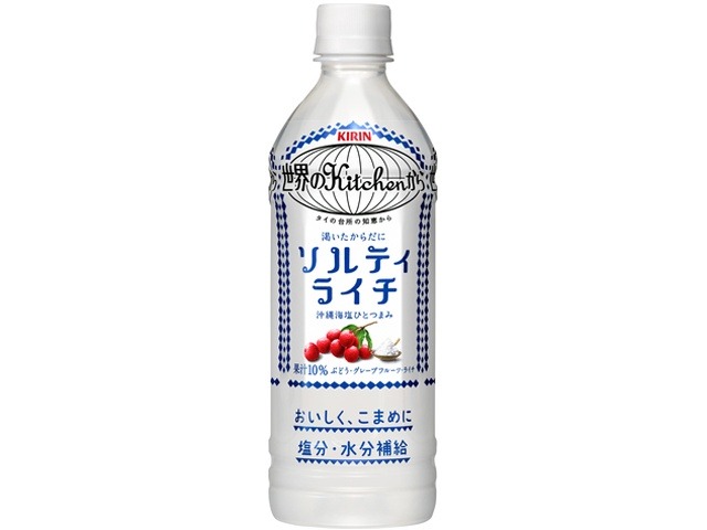 【ケース販売】キリン 世界のキッチンから ソルティライチ Ｐ５００  ×24 【全国送料無料】(一部地域別途)・まとめ買い・防災備蓄にも最適の画像