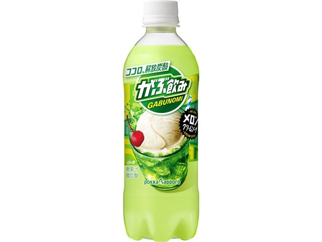 【ケース販売】ポッカサッポロフード がぶ飲みメロンクリームソーダＰ５００ｍｌ  ×24 【全国送料無料】(一部地域別途)・まとめ買い・防災備蓄にも最適の画像