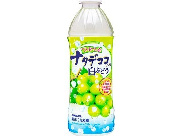 【ケース販売】サンガリア つぶつぶナタデココ入り白ぶどうＰ５００  ×24 【全国送料無料】(一部地域別途)・まとめ買い・防災備蓄にも最適の画像