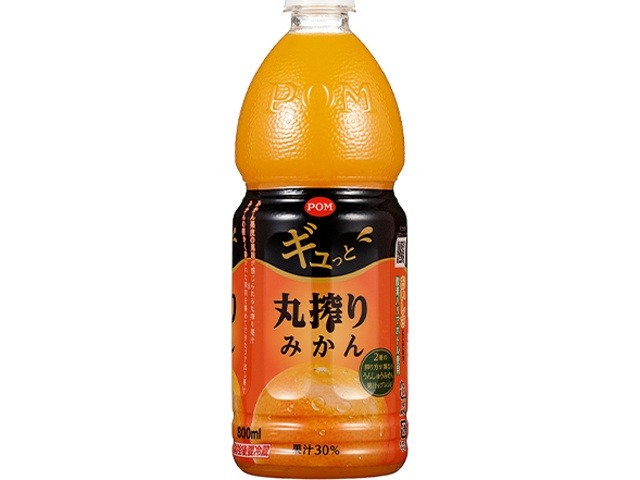 【ケース販売】ＰＯＭ ギュっと丸搾りみかん ８００ｍｌ  ×6 【全国送料無料】(一部地域別途)・まとめ買い・防災備蓄にも最適の画像