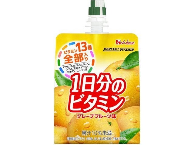 【ケース販売】ハウスウェルネスフーズ ＰＶ１日分のビタミンゼリーＧＦ１８０ｇ  ×6 【全国送料無料】(一部地域別途)・まとめ買い・防災備蓄にも最適の画像