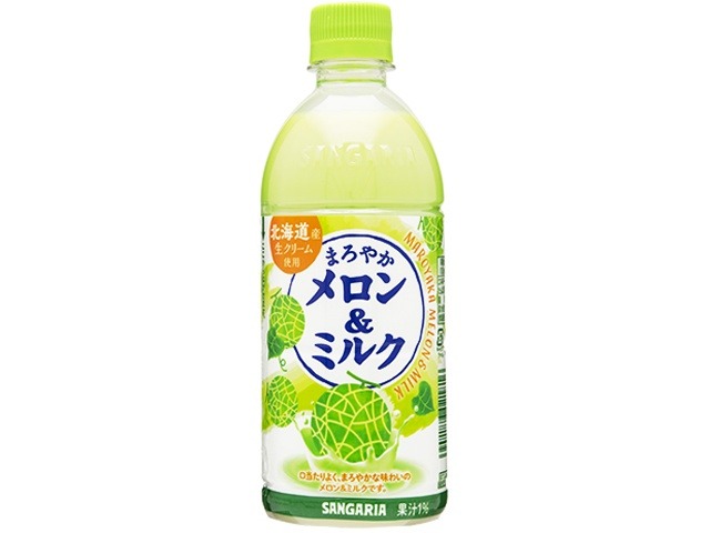【ケース販売】サンガリア まろやかメロン＆ミルク Ｐ５００ｍｌ   ×24 【全国送料無料】(一部地域別途)・まとめ買い・防災備蓄にも最適の画像