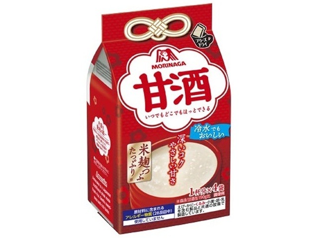 【ケース販売】森永 甘酒 ４袋入   ×20 【全国送料無料】(一部地域別途)・まとめ買い・防災備蓄にも最適の画像