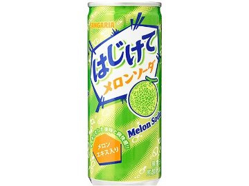【ケース販売】サンガリア はじけてメロンソーダ缶２５０ｇ  ×30 【全国送料無料】(一部地域別途)・まとめ買い・防災備蓄にも最適の画像