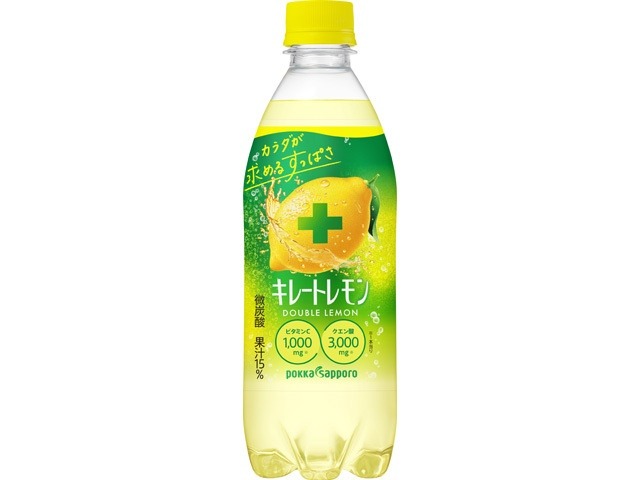 【ケース販売】ポッカサッポロフード キレートレモンＷレモンＰ５００ｍｌ  ×24 【全国送料無料】(一部地域別途)・まとめ買い・防災備蓄にも最適の画像