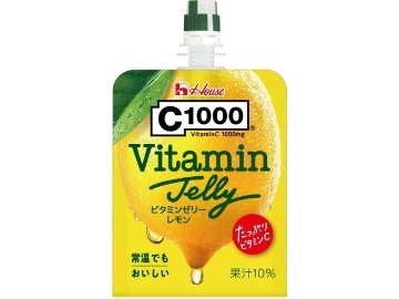 【ケース販売】ハウスウェルネスフーズ Ｃ１０００ビタミンレモンゼリー１８０ｇ  ×24 【全国送料無料】(一部地域別途)・まとめ買い・防災備蓄にも最適の画像