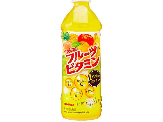 【ケース販売】サンガリア すっきりとフルーツビタミンＰ５００ｍｌ  ×24 【全国送料無料】(一部地域別途)・まとめ買い・防災備蓄にも最適の画像