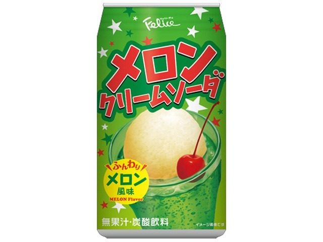 【ケース販売】富永 メロンクリームソーダ ３５０ｍｌ ×24 【全国送料無料】(一部地域別途)・まとめ買い・防災備蓄にも最適の画像