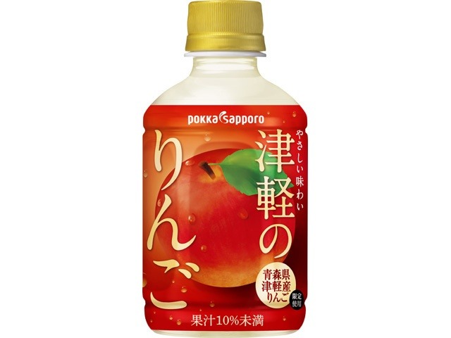 【ケース販売】ポッカサッポロフード 津軽のりんご Ｐ２８０ｍｌ  ×24 【全国送料無料】(一部地域別途)・まとめ買い・防災備蓄にも最適の画像