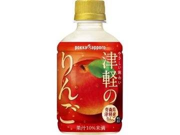 【ケース販売】ポッカサッポロフード 津軽のりんご Ｐ２８０ｍｌ  ×24 【全国送料無料】(一部地域別途)・まとめ買い・防災備蓄にも最適の画像