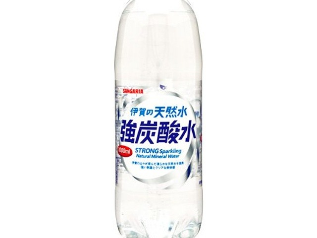【ケース販売】サンガリア 伊賀の天然水強炭酸水Ｐ１０００ｍｌ  ×12 【全国送料無料】(一部地域別途)・まとめ買い・防災備蓄にも最適の画像