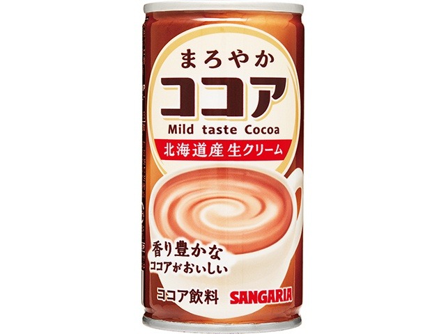 【ケース販売】サンガリア まろやかココア 缶１９０ｇ  ×30 【全国送料無料】(一部地域別途)・まとめ買い・防災備蓄にも最適の画像
