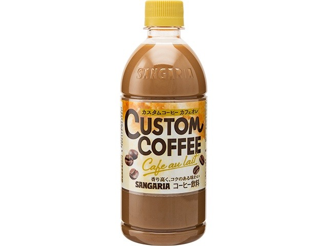 【ケース販売】サンガリア カスタムコーヒーカフェオレＰ５００ｍｌ  ×24 【全国送料無料】(一部地域別途)・まとめ買い・防災備蓄にも最適の画像