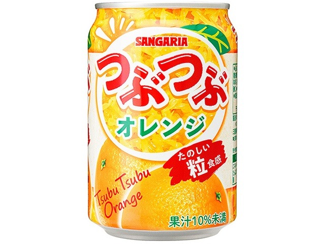【ケース販売】サンガリア つぶつぶオレンジ 缶２８０ｇ ×24 【全国送料無料】(一部地域別途)・まとめ買い・防災備蓄にも最適の画像