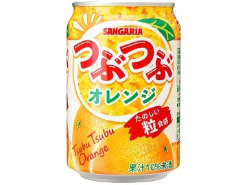 【ケース販売】サンガリア つぶつぶオレンジ 缶２８０ｇ ×24 【全国送料無料】(一部地域別途)・まとめ買い・防災備蓄にも最適の画像