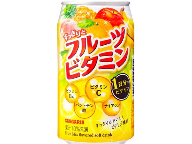 【ケース販売】サンガリア すっきりとフルーツビタミン ３４０ｇ缶 ×24 【全国送料無料】(一部地域別途)・まとめ買い・防災備蓄にも最適の画像