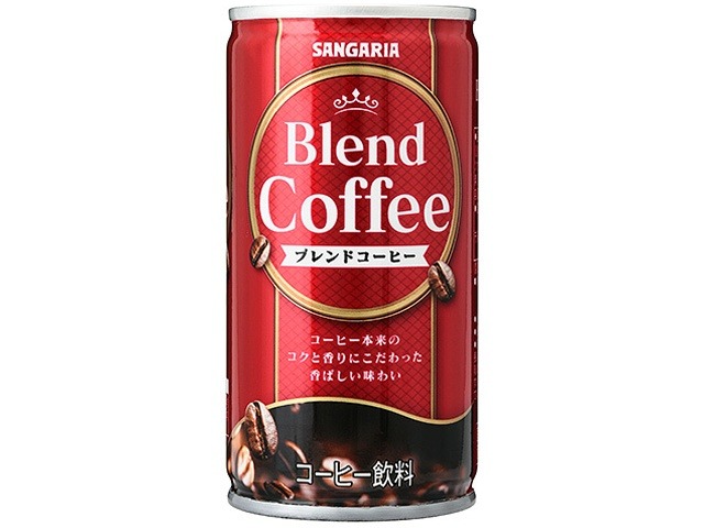 【ケース販売】サンガリア ブレンドコーヒー １８５ｇ  ×30 【全国送料無料】(一部地域別途)・まとめ買い・防災備蓄にも最適の画像