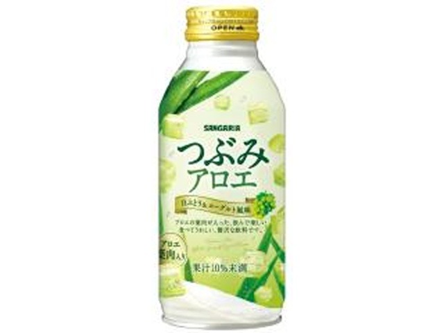 【ケース販売】サンガリア つぶみアロエ Ｂ缶３８０ｇ ×24 【全国送料無料】(一部地域別途)・まとめ買い・防災備蓄にも最適の画像