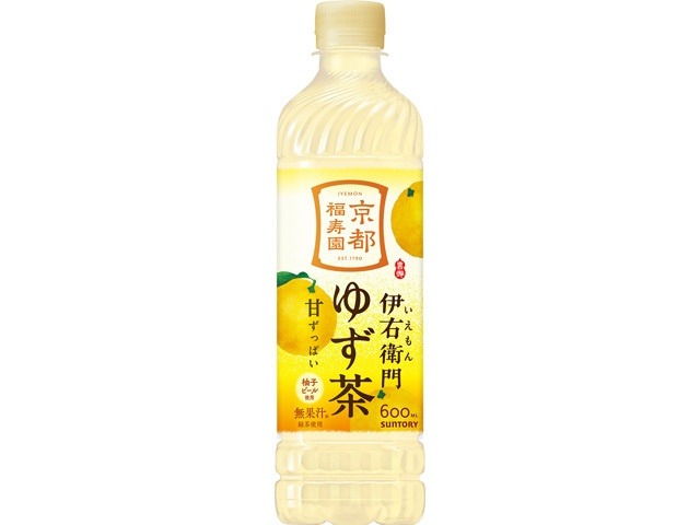 【ケース販売】サントリー 伊右衛門ゆず茶Ｐ６００ｍｌ   ×24 【全国送料無料】(一部地域別途)・まとめ買い・防災備蓄にも最適の画像