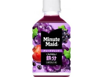 【ケース販売】ミニッツＭ グレープブレンド鉄分Ｐ２８０ｍｌ  ×24 【全国送料無料】(一部地域別途)・まとめ買い・防災備蓄にも最適の画像