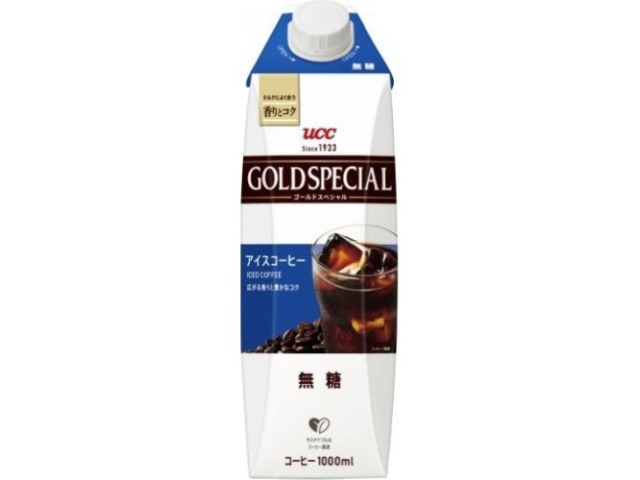 【ケース販売】ＵＣＣ ゴールドＳＰアイスコーヒー無糖１０００ｍｌ ×12 【全国送料無料】(一部地域別途)・まとめ買い・防災備蓄にも最適の画像