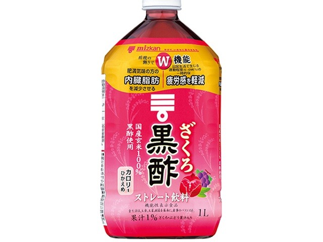 【ケース販売】ミツカン ザクロ黒酢 ストレート１Ｌ ×6 【全国送料無料】(一部地域別途)・まとめ買い・防災備蓄にも最適の画像