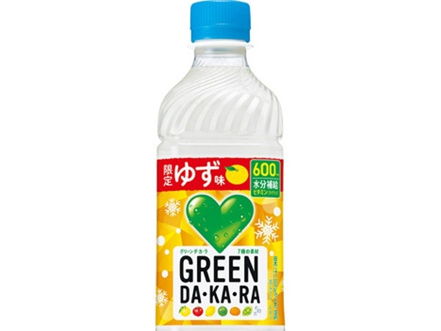 【ケース販売】グリーンダカラ 冬限定ゆず味 Ｐ６００ｍｌ ×24 【全国送料無料】(一部地域別途)・まとめ買い・防災備蓄にも最適の画像