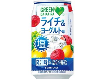 【ケース販売】ＧＲＥＥＮダカラ 塩ライチ＆ヨーグルト缶３５０ｍｌ ×24 【全国送料無料】(一部地域別途)・まとめ買い・防災備蓄にも最適の画像