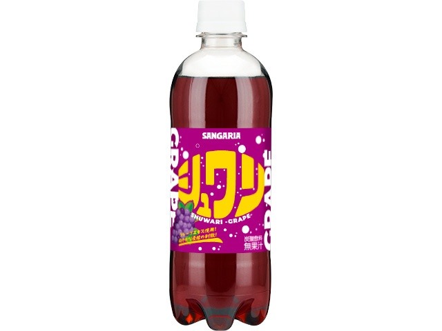 【ケース販売】サンガリア シュワリ グレープＰ５００ｍｌ  ×24 【全国送料無料】(一部地域別途)・まとめ買い・防災備蓄にも最適の画像