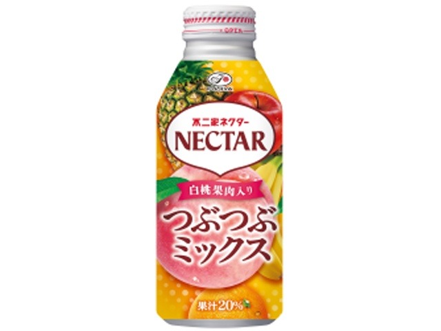 【ケース販売】不二家 ネクターつぶつぶミックスＢ缶３８０ｇ  ×24 【全国送料無料】(一部地域別途)・まとめ買い・防災備蓄にも最適の画像