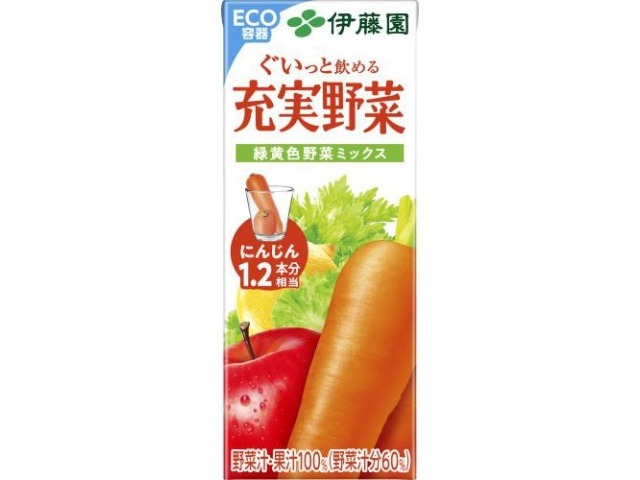 【ケース販売】伊藤園 充実野菜 緑黄色野菜ミックス紙２００ｍｌ ×24 【全国送料無料】(一部地域別途)・まとめ買い・防災備蓄にも最適の画像