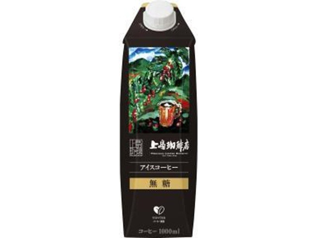 【ケース販売】上島珈琲店 アイスコーヒー無糖１０００ｍｌ ×12 【全国送料無料】(一部地域別途)・まとめ買い・防災備蓄にも最適の画像