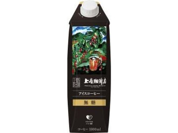 【ケース販売】上島珈琲店 アイスコーヒー無糖１０００ｍｌ ×12 【全国送料無料】(一部地域別途)・まとめ買い・防災備蓄にも最適の画像