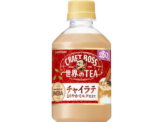 【ケース販売】クラフトボス 世界のＴＥＡチャイラテＰ２８０ｍｌ  ×24 【全国送料無料】(一部地域別途)・まとめ買い・防災備蓄にも最適の画像