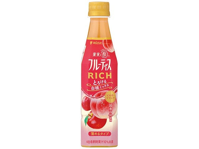 【ケース販売】ミツカン フルーティスリッチ白桃３５０ｍｌ ×24 【全国送料無料】(一部地域別途)・まとめ買い・防災備蓄にも最適の画像