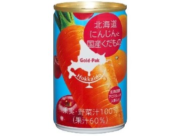【ケース販売】ゴールドＰ 北海道にんじんと国産くだもの１６０ｇ ×20 【全国送料無料】(一部地域別途)・まとめ買い・防災備蓄にも最適の画像