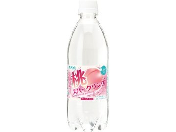 【ケース販売】サンガリア 天然水桃スパークリング Ｐ５００ｍｌ  ×24 【全国送料無料】(一部地域別途)・まとめ買い・防災備蓄にも最適の画像